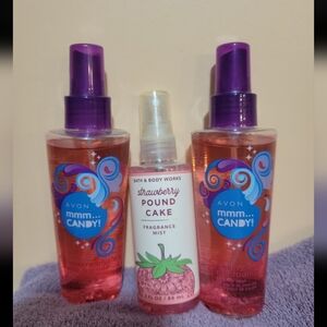 Avon Mmm... Candy Fragrance Mist And B&BW Strawberry Pound Cake Mist